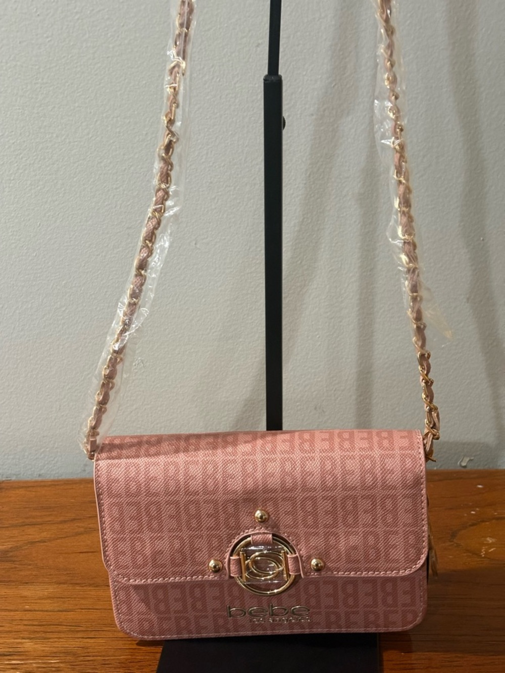 Bebe  Dusty Rose Chain Strap Crossbody Bag